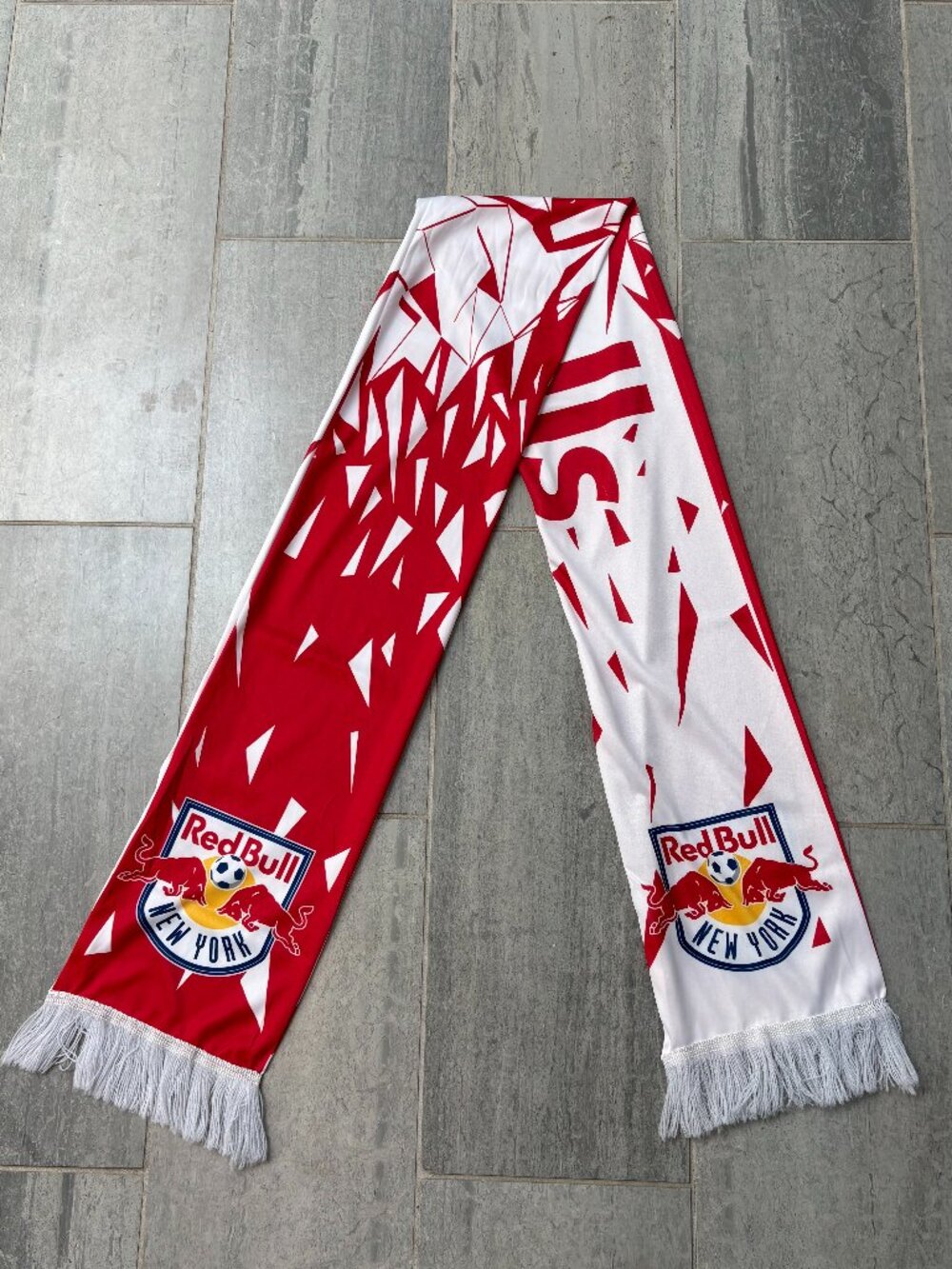 New York Red Bulls Double Sided Satin Soccer Scarf Red White
